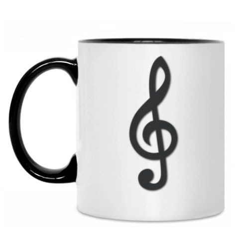 Кружка с принтом Скрипичный ключ