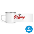 Кружка металлическая белая (круговая запечатка)