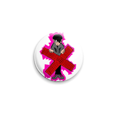 Значок 25мм с принтом  No Emo