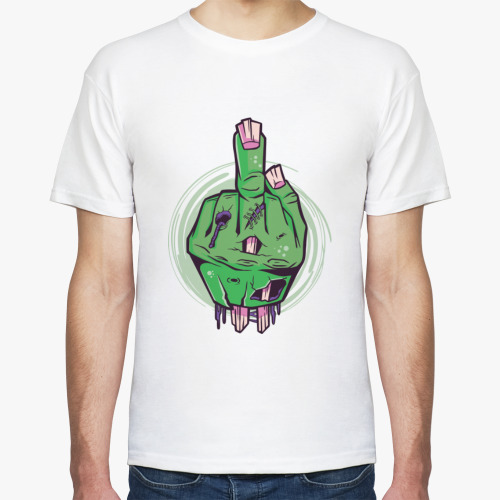 Футболка с принтом Средний палец мертвеца