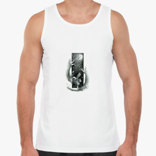 Майка с принтом Cat and Fireflies