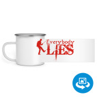 Кружка металлическая белая (круговая запечатка)