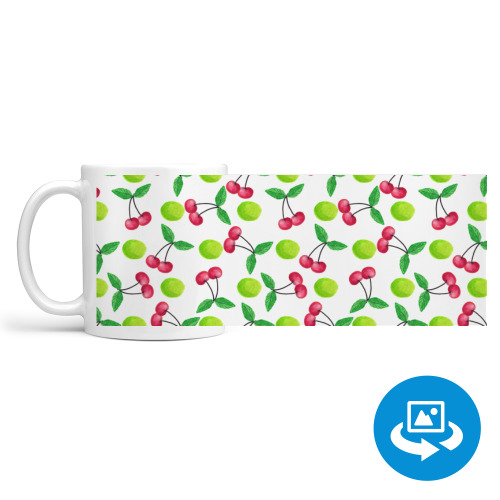 Кружка (круговая запечатка) с принтом Вишни