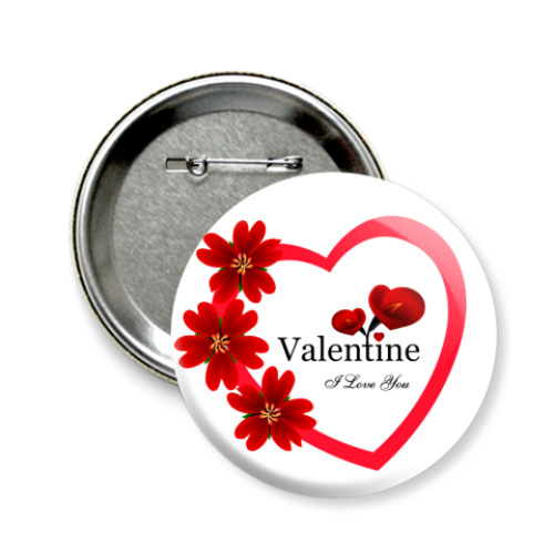 Значок 58мм с принтом Св. Валентин