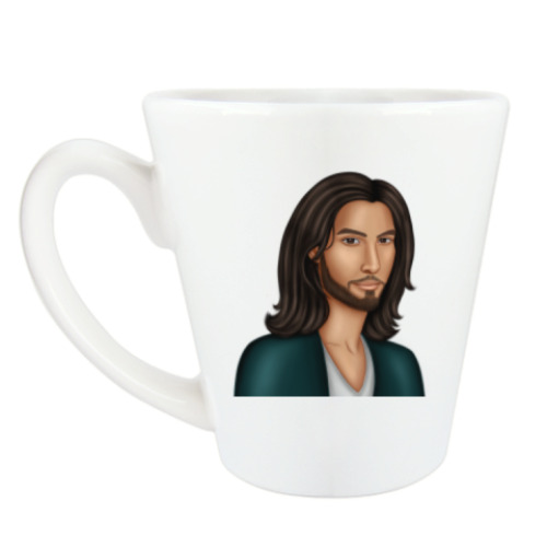 Чашка Латте с принтом Парень с длинными волосами