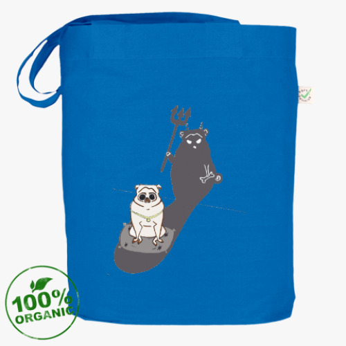 Сумка шоппер с принтом Мопс