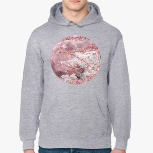 Толстовка худи с принтом Японская сакура весной