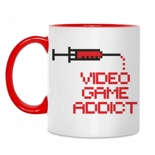 Кружка с принтом Video game addict