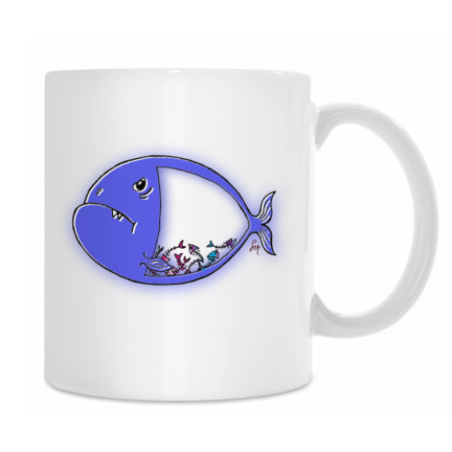 Кружка с принтом Сытая-голодная рыбка