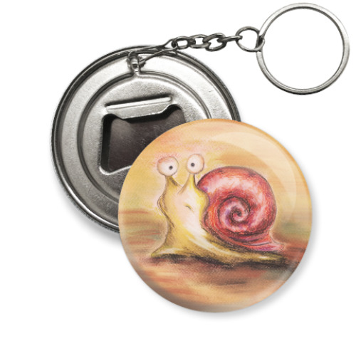 Брелок-открывашка с принтом Улитка с ракушкой