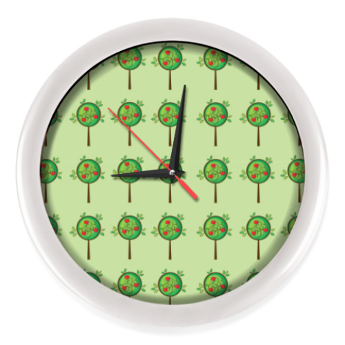 Настенные часы с принтом Яблоневый сад