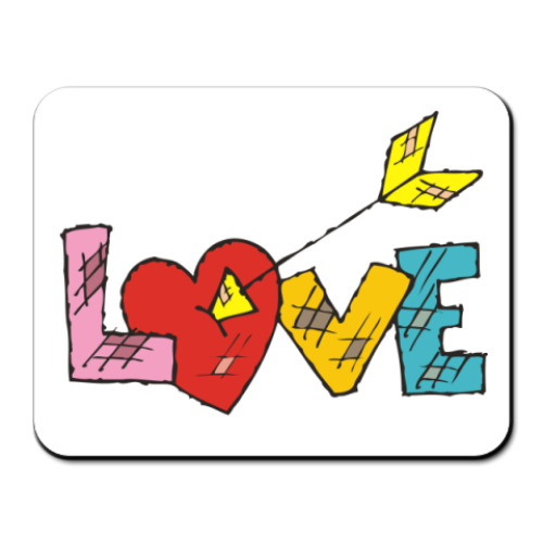 Коврик для мыши с принтом  LOVE
