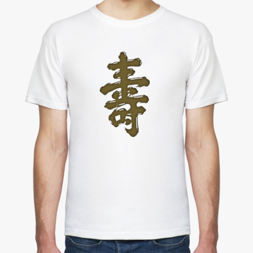 Футболка с принтом Иероглиф Долголетие