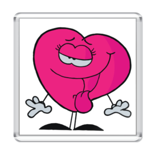 Магнит с принтом Смешное сердце