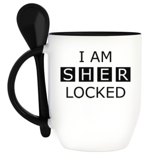 Кружка с ложкой I am sherlocked