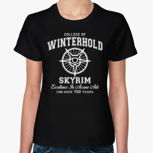 Женская футболка Skyrim . College of Winterhold