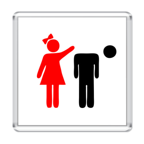 Магнит с принтом Девочки круче!