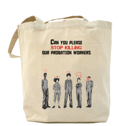 Сумка шоппер с принтом Misfits, stop killing!