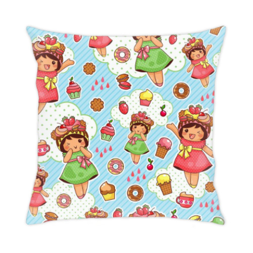 Подушка с принтом Девочки