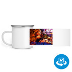 Кружка металлическая белая (круговая запечатка)