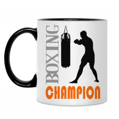 Кружка с принтом Чемпион бокса