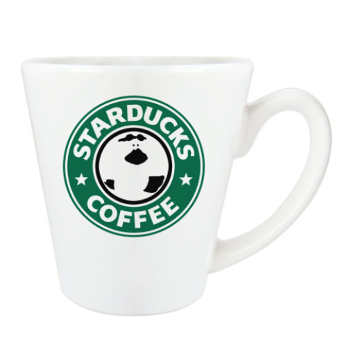 Чашка Латте с принтом Уточка в маске