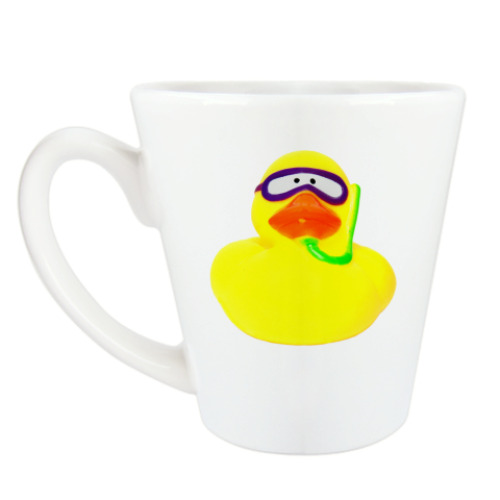 Чашка Латте с принтом Уточка в маске