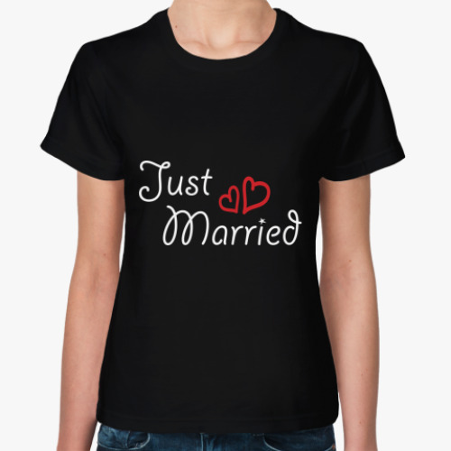 Женская футболка с принтом Just Married
