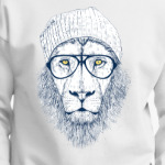 Крутой лев хипстер