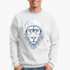 Крутой лев хипстер