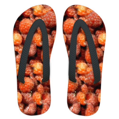 Шлепанцы (сланцы) с принтом Дикая малина