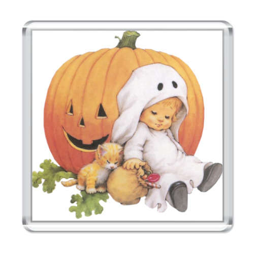 Магнит с принтом Под тыквой