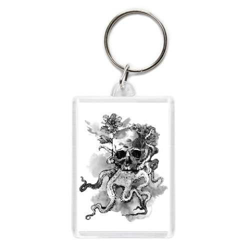 Брелок с принтом Череп-кальмар