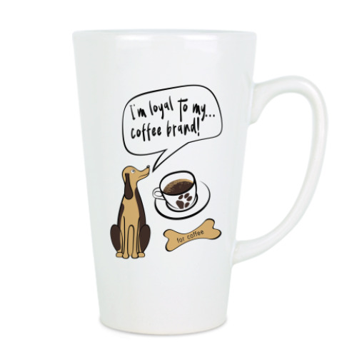 Чашка Латте с принтом СОБАЧКИ КОФЕМАНЫ