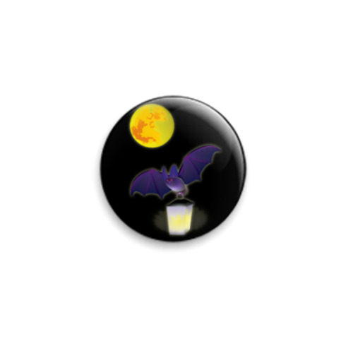 Значок 25мм с принтом bat-light