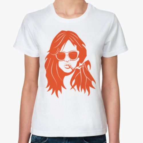 Классическая футболка Роковая девушка