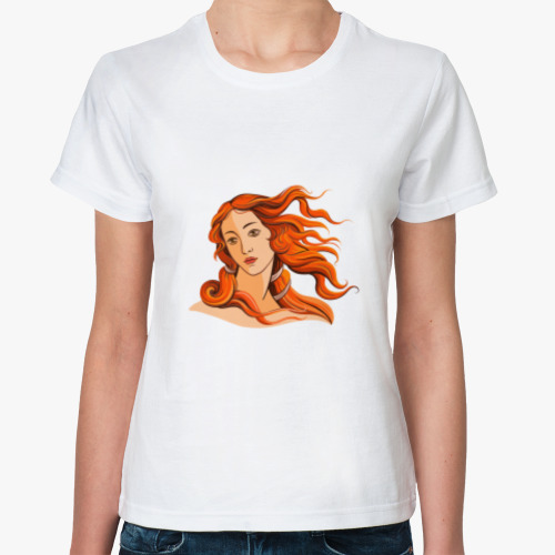 Классическая футболка с принтом Рождение Венеры, Сандро Боттичелл