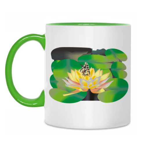 Кружка с принтом ~ Бабочка и Лотос ~