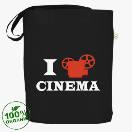 Сумка шоппер с принтом Я люблю кино!