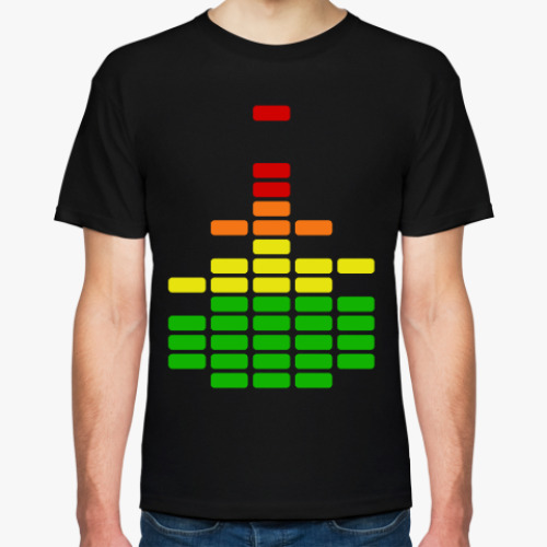 Футболка с принтом Fuck the music. Известный жест в виде эквалайзера