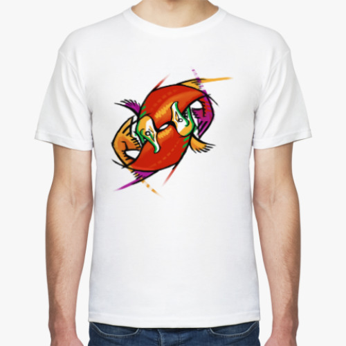 Футболка с принтом лососи