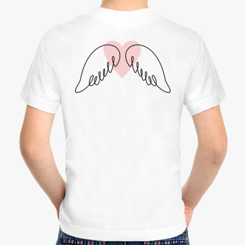 Детская футболка с принтом Мамин ангел с  крыльями