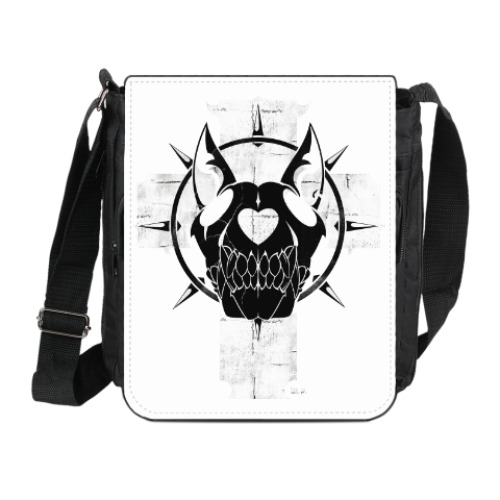 Сумка на плечо (мини-планшет) с принтом Dog skull