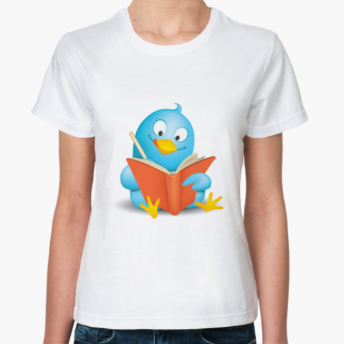 Классическая футболка с принтом  Twitter