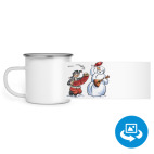 Кружка металлическая белая (круговая запечатка)