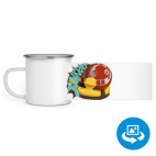 Кружка металлическая белая (круговая запечатка)