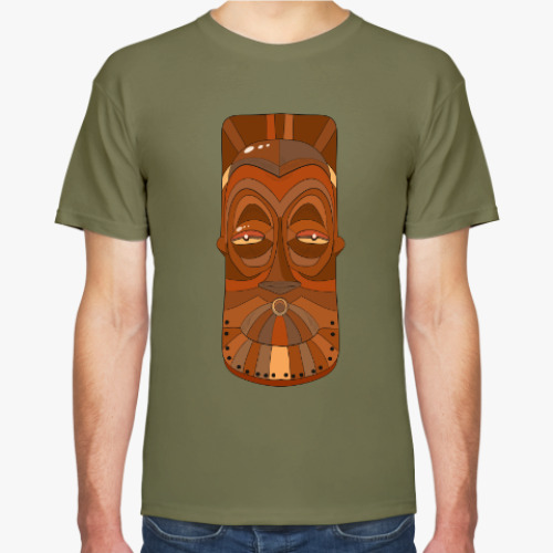 Футболка с принтом Африканская деревянная маска