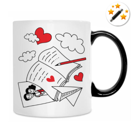 Кружка-хамелеон с принтом Люблю тебя, мечтаю о тебе...