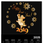 2019 год с забавной свинкой