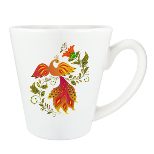 Чашка Латте с принтом Жар-птица